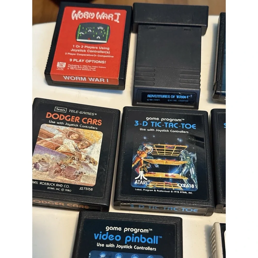 Atari 2600 Games Lot Of 10 , Worn War‎ , Star Master , Dodger Cars, Mouse Trap